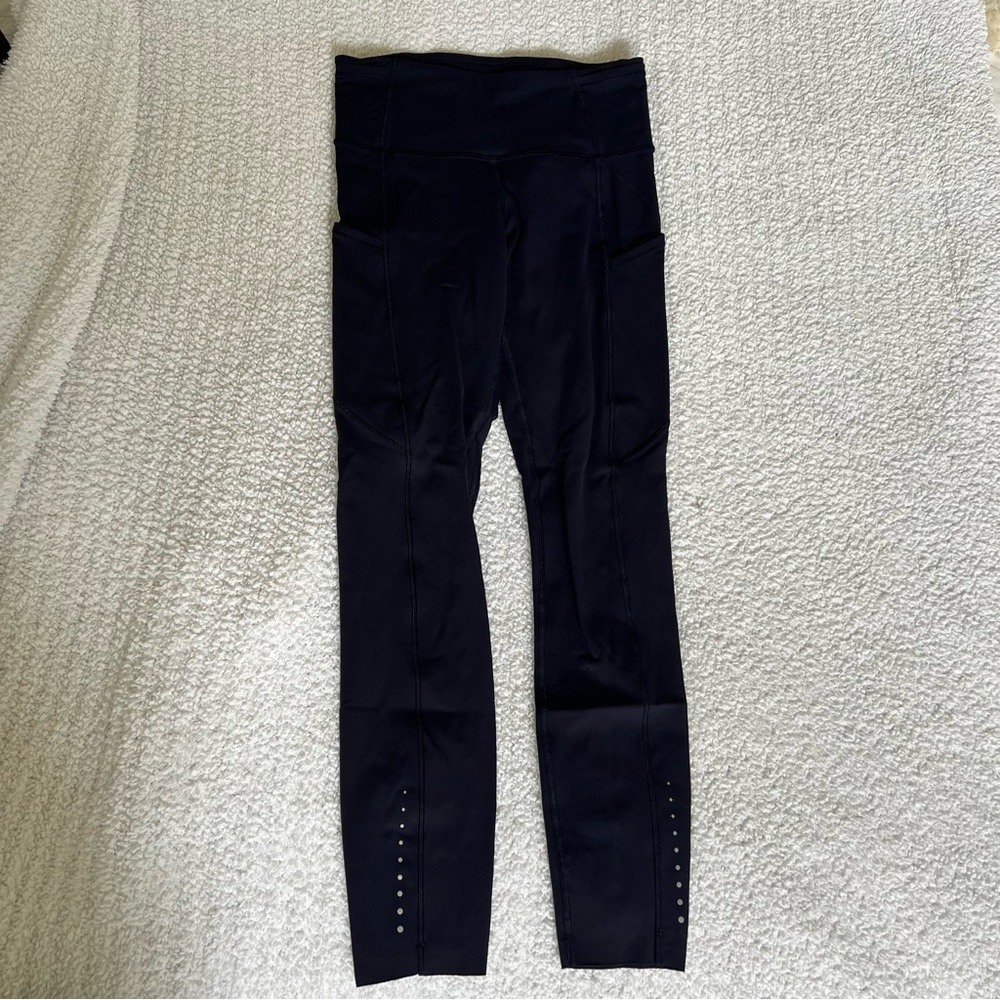 Lululemon fast and free leggings true navy size 4